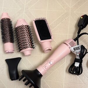 Versatile Pink Hair Styling Set with Attachments